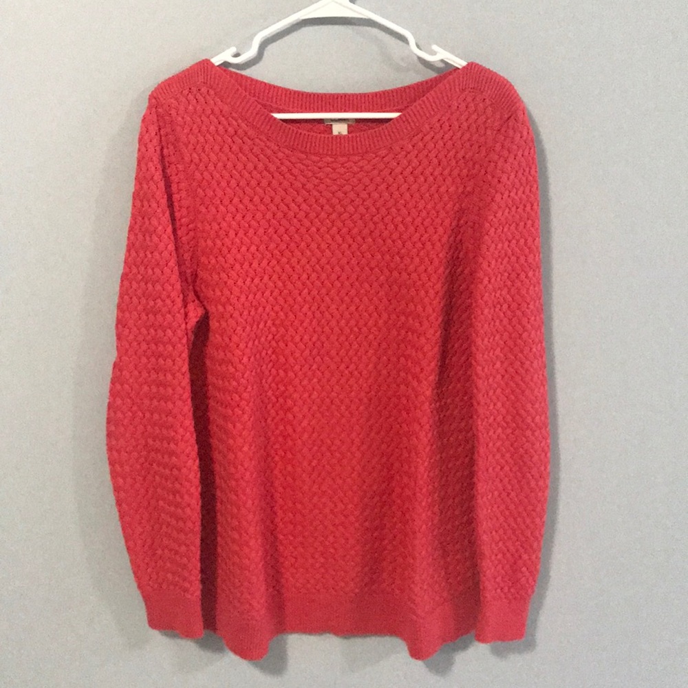 LLBean basket weave sweater